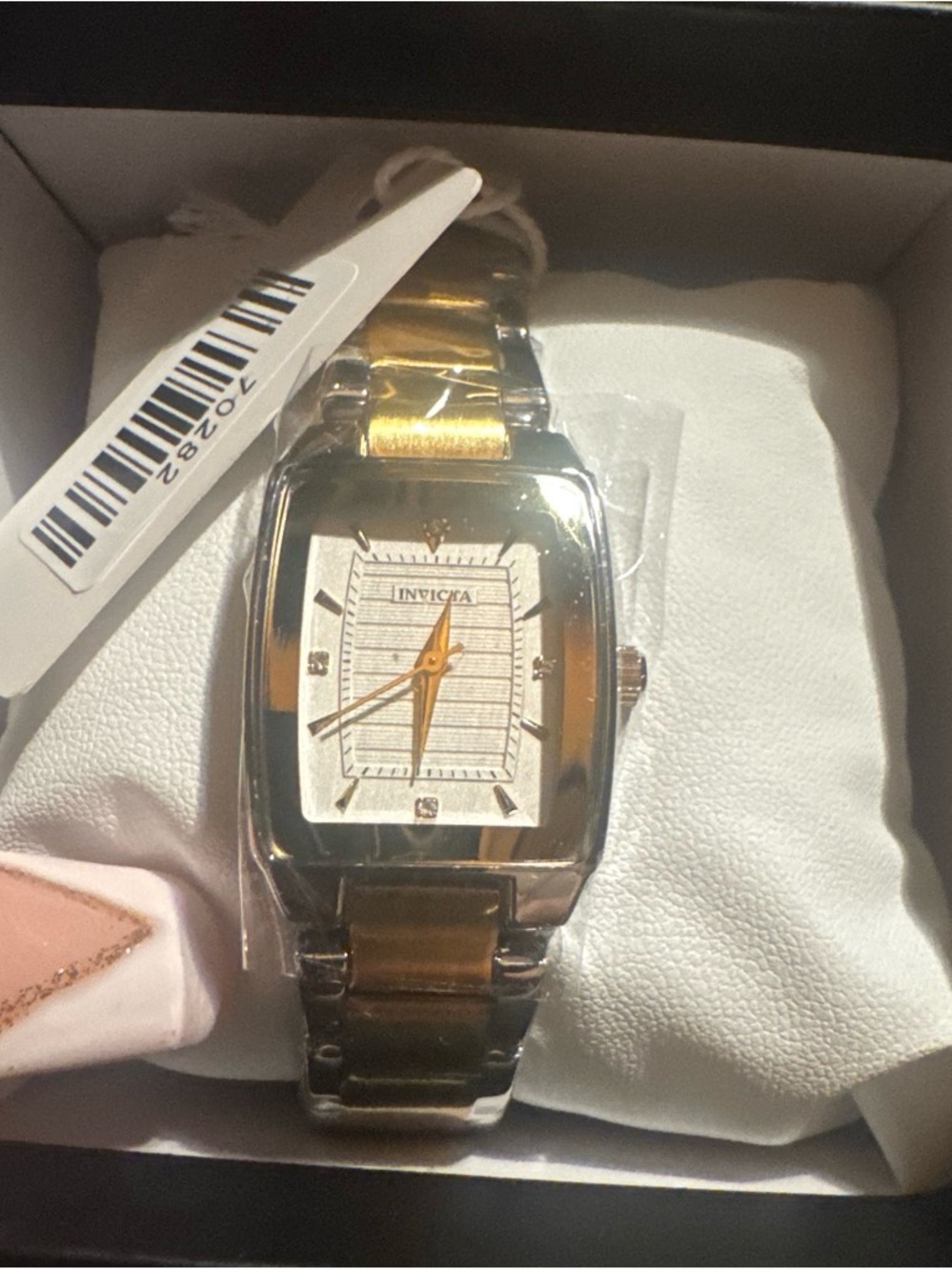 Invicta Gold and Silver Two-Tone Rectangular Ladies Watch